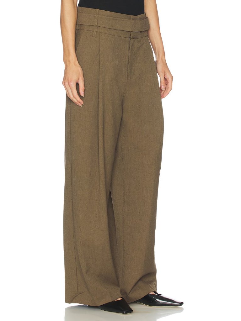 Sir. Sartoria Belted Trouser Pants Chocolate Brown Marle — image 2 of 6